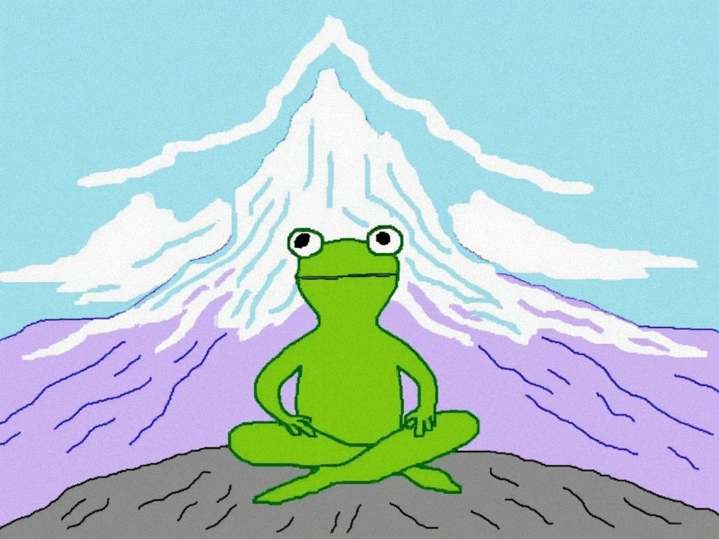 hellomspaint's tweet image. Calm the mind, be like water or this pepe sitting upon the mountain tippy top.

$MSP #MSPAINT