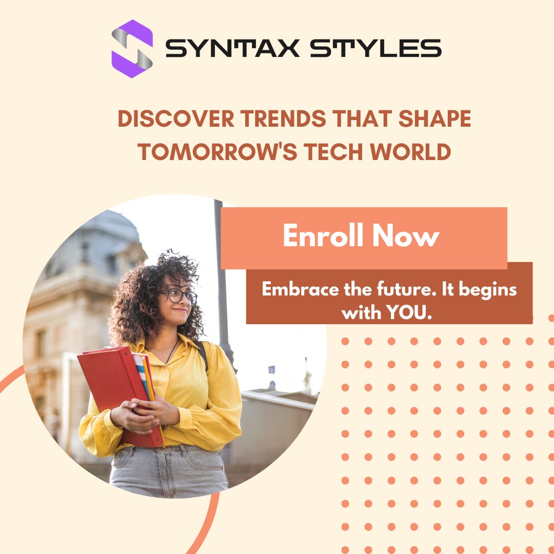 academy_syntax's tweet image. 🚀 Stay Ahead of the Curve with Syntax Styles Academy!✨ Explore the latest tech trends shaping the future💡 From AI advancements to Web 4.0
innovations, we’ve got you!🌍
🔗 #SyntaxStyles
#TechTrends
#LearnAndLead
#InnovationEdge
#FutureReady
