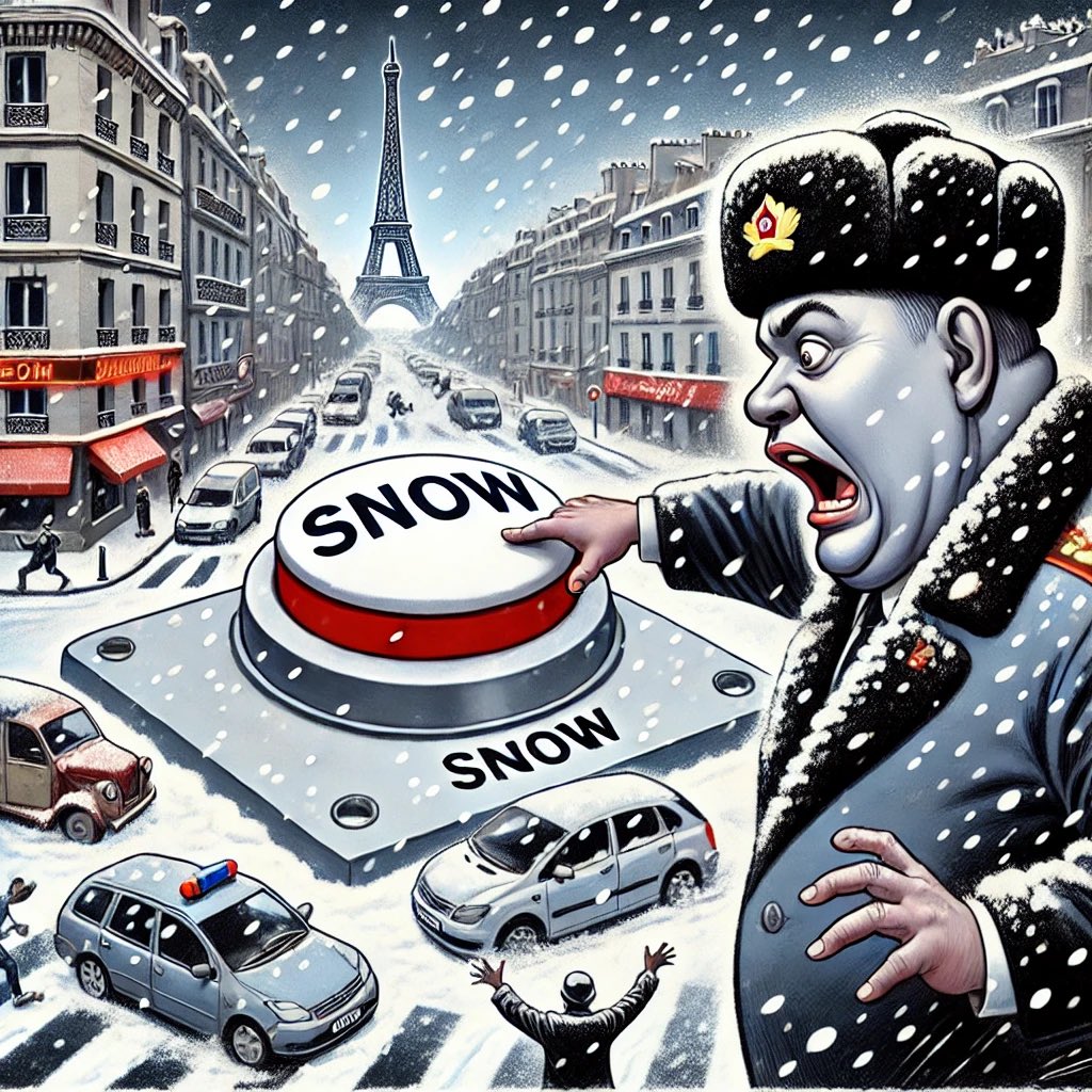 yvb63's tweet image. Ça craint ! #caricature #humour #neige #Paris