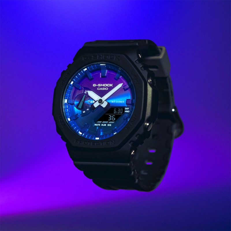 GSHOCK_OFFICIAL's tweet photo. 【NEW PRODUCT】
蒸着処理を施したダイアルは、エネルギッシュなオレンジとクールなブルーの2色展開🔥 #FLAMEINSIDE