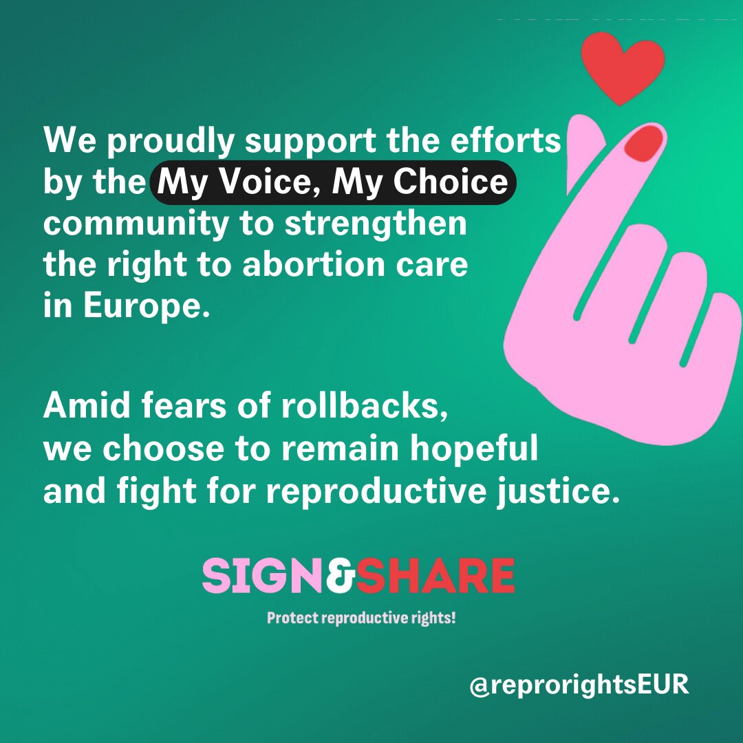ReproRightsEUR's tweet photo. UPDATE❗️With over 130,000 signatures collected in the past fortnight, we are now only 150,000 signatures short of reaching the goal of 1 million🎉 Help us ensure everyone across the #EU can access #abortioncare. Sign the @MVMC_24 Citizens' Initiative!

✍️https://t.co/oX8OM0QfV9 https://t.co/cV0eHzuEli