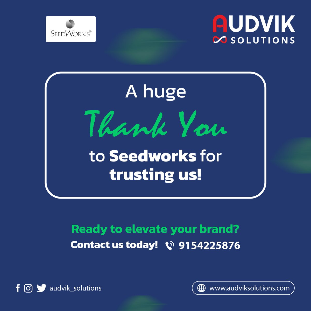audvik_sol's tweet photo. At Audvik Solutions, we take pride in creating unforgettable experiences for our clients, and the recent Seedworks Distributor Meet at Hotel Vijan Mahal,Jabalpur,was a shining example of our commitment.
#EventSuccess #BTLMarketing #AgricultureInnovation #AudvikSolutions #Seedwork https://t.co/gZgGhHTSuz