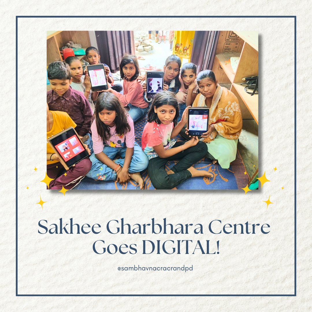 CracrP's tweet photo. The #Sakhee-Gharbhara Centre is embracing the #digital age! 
Our children are now equipped to enhance their knowledge through digital learning. 
We at #Sambhavna #CRACRPD are overwhelmed with joy at this significant step forward. 
https://t.co/vlSozCSnEZ
@narendramodi https://t.co/1ks2hjb1z6