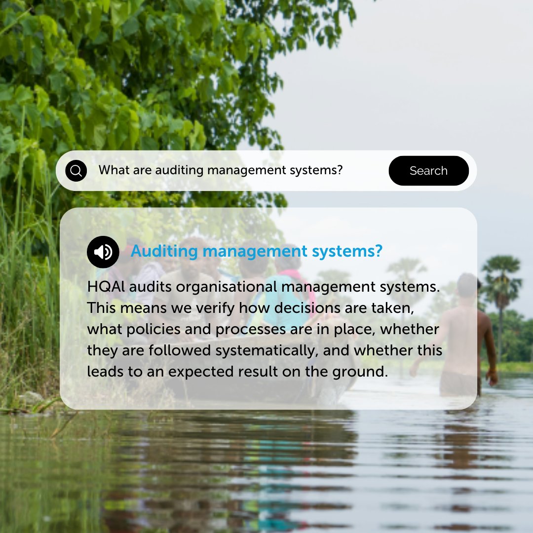At #HQAl, we dive deep into your organisation's core. We scrutinise decision-making, assess policy &amp; process adherence, and validate real-world impact. Our #audits ensure your systems are not just in place but effective. Partner with us to gain insights and improve aid delivery.