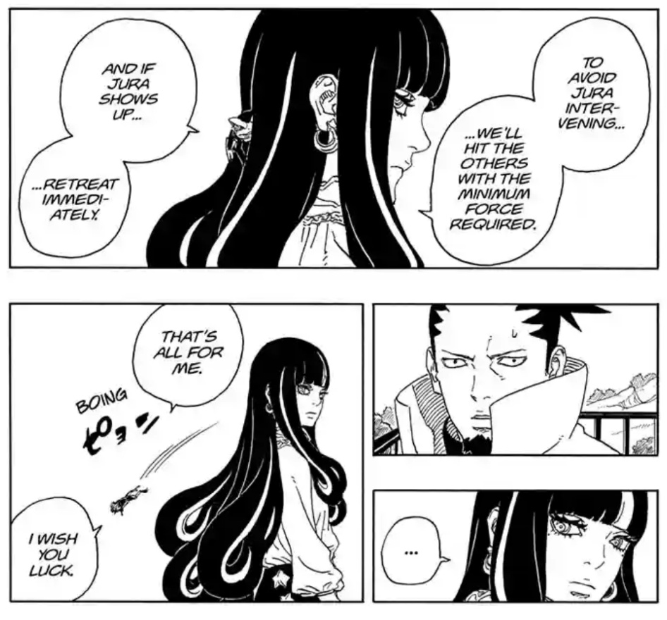 I take it back

Boruto is planning to blow them up together once for all
This is why he's asking everyone to retreat

Ofc Momo wouldn't like the idea unless Boruto's putting his life on the line

And this is where Kawaki is coming