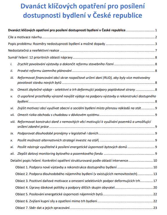 Tahle studie NERV k dostupnosti bydlení myslím stojí za to. Naše key points: Nestačí už jen cukrovat poptávku. Potřebujeme řešení na mnoha frontách - odblokování soukromé výstavby, podporu obecního bydlení místo přenášení nákladů na stát, lepší motivace v RUD, daních i dávkách /1