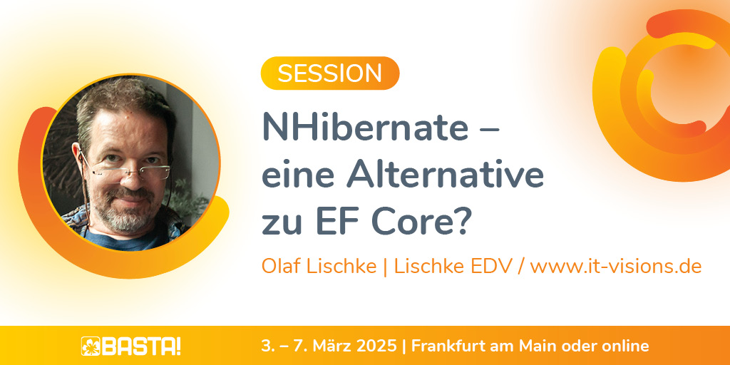 BASTAcon's tweet image. 🚀 Entity Framework oder NHibernate? In seinem Talk zeigt Olaf Lischke die Unterschiede, Stärken und Einsatzmöglichkeiten der beiden OR-Mapper. Perfekt für alle, die .NET 8 und Alternativen erkunden wollen! 🔧 #NHibernate #EntityFramework #DotNet8
▶️ ow.ly/xbPR50U6KsU ◀️