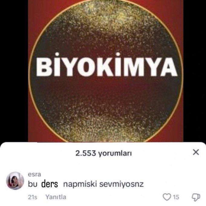 la biyokimya 
la ben senin babayın kemiklerini la