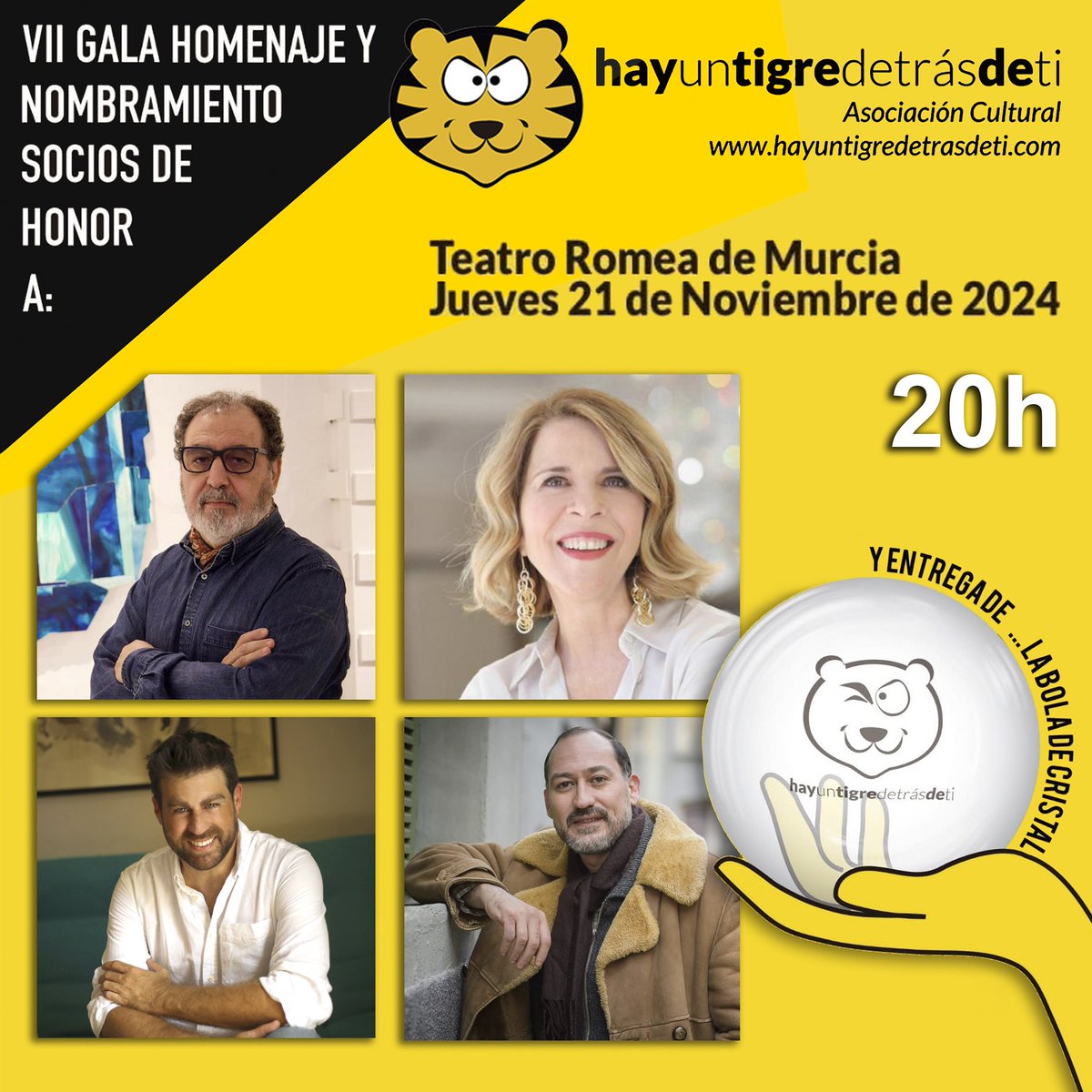 Ignacio Martín Lerma (@i_martinlerma) on Twitter photo Hoy, en el emblemático <a href="/TeatroRomea/">Teatro Romea</a> de #Murcia, seré nombrado Socio de Honor de la asociación cultural “Hay un Tigre Detrás de Ti” (<a href="/HayTigre/">HAY UN TIGRE DETRAS DE TI</a>). ¡Todo un privilegio! 🤩
Compartiré este reconocimiento tan especial con grandes nombres como la cantante <a href="/SoleGimenez/">Sole Giménez</a>, el actor Hoy, en el emblemático <a href="/TeatroRomea/">Teatro Romea</a> de #Murcia, seré nombrado Socio de Honor de la asociación cultural “Hay un Tigre Detrás de Ti” (<a href="/HayTigre/">HAY UN TIGRE DETRAS DE TI</a>). ¡Todo un privilegio! 🤩
Compartiré este reconocimiento tan especial con grandes nombres como la cantante <a href="/SoleGimenez/">Sole Giménez</a>, el actor