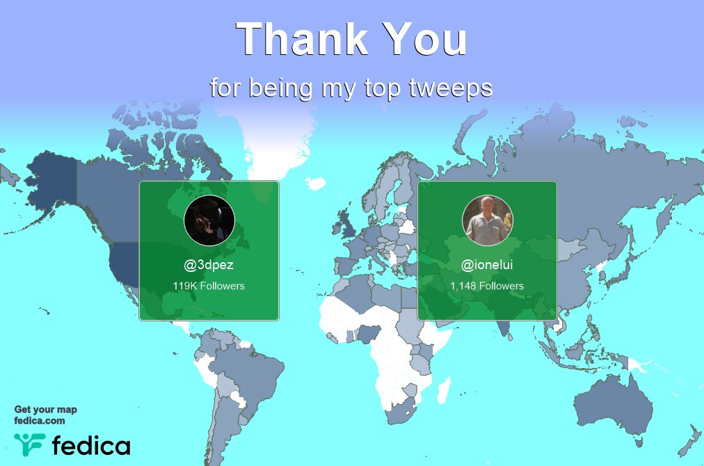 Special thanks to my top new tweeps this week <a href="/3dpez/">≋ DPΞZMФÐΞ</a>, <a href="/ionelui/">Iacob Ion</a>