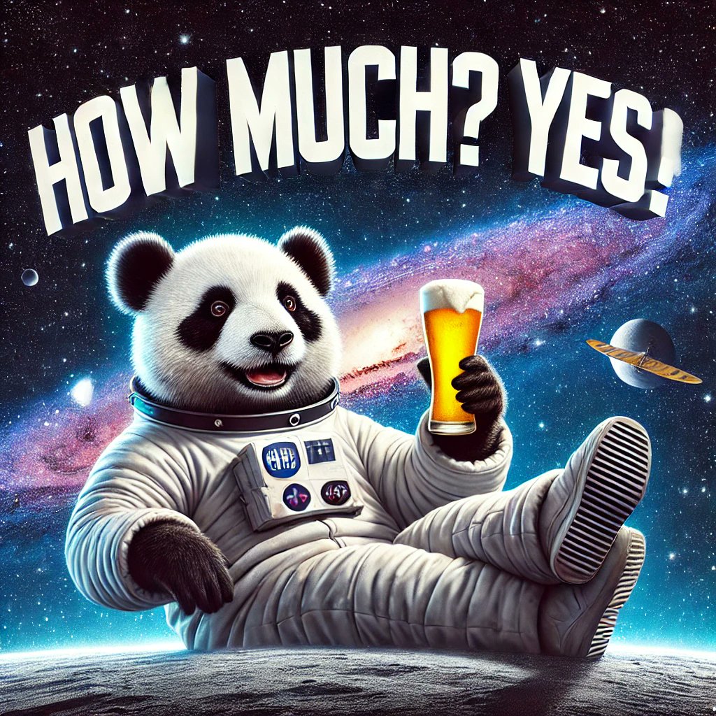 HowMuchYes68300's tweet photo. "How much beer can you handle? 🍺🐼
How Much? YES! – Cheers to new heights and endless fun with our meme coin! 🚀✨
#HowMuchYes #CryptoCheers #MemeCoinMagic #beercoinsol #beer #Crypto https://t.co/JYUs7wo5Ci