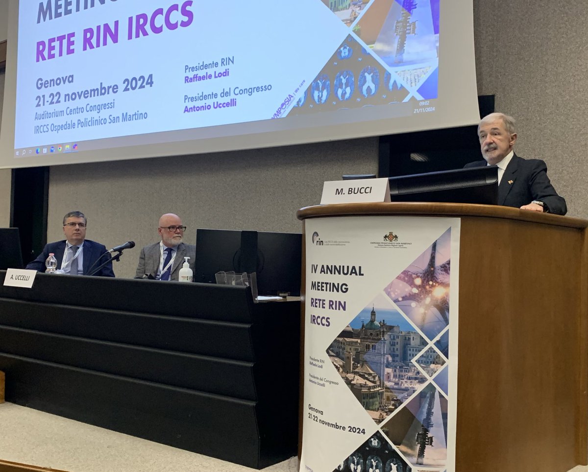 Il saluto del Presidente della <a href="/RegLiguria/">Regione Liguria</a> Marco Bucci al IV Annual Metting della Rete RIN.

#IRCCS #neuroscienze #neuroriabilitazione

<a href="/SanMartino_Ge/">Ospedale San Martino Genova</a>