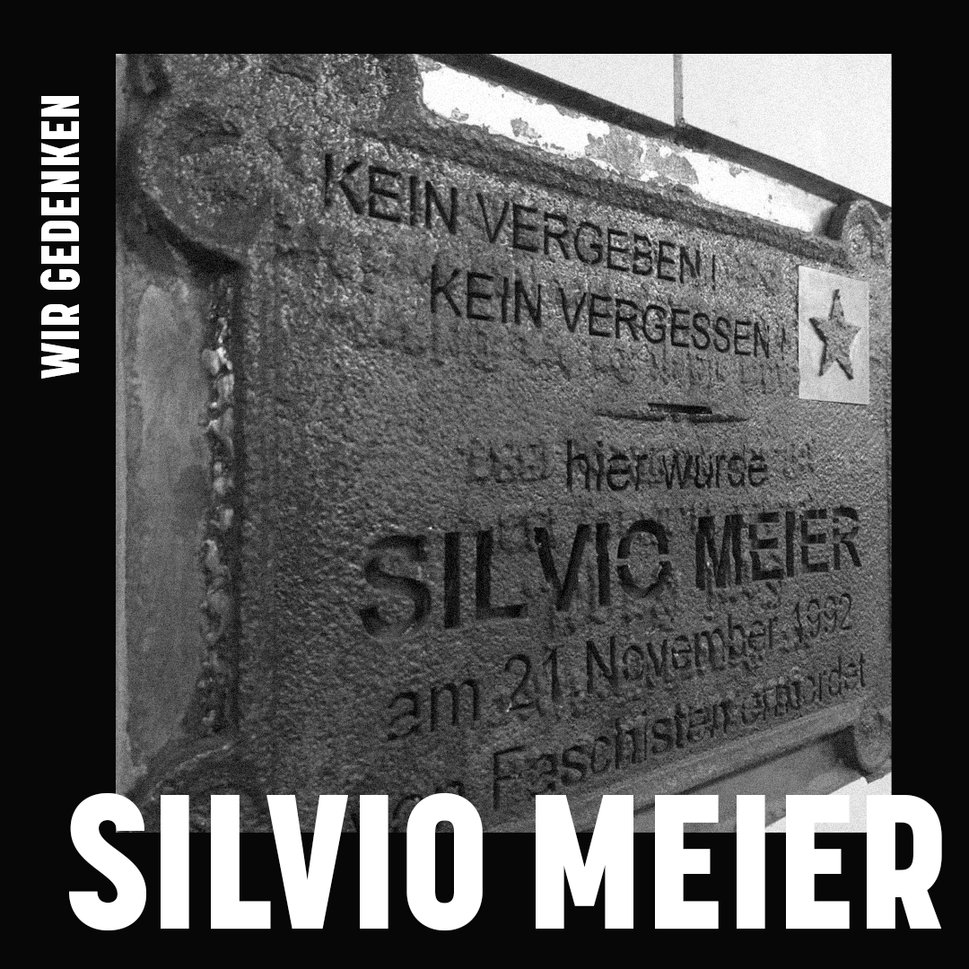 Wir gedenken heute Silvio Meier, der vor 32 Jahren, in der Nacht zum 21. November 1992, von Neonazis in #Berlin ermordet wurde.

Heute um 19:00 Uhr wird es in der Silvio-Meier-Straße in Berlin ein Gedenken an Silvio Meier geben. #KeinVergessen