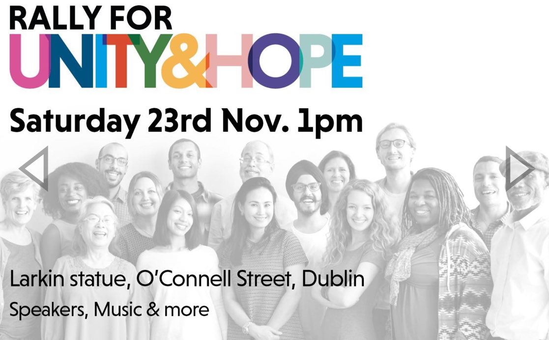 Womenscouncilireland (@nwci) on Twitter photo Join the <a href="/LeCheileDND/">Le Chéile #IrelandForAll</a> Rally for Unity and Hope!
📆Saturday 23rd November
⏰1pm
📍Larkin statue, O’Connell Street, Dublin
#DiversityNotDivision
#UnityandHope
Please retweet! Join the <a href="/LeCheileDND/">Le Chéile #IrelandForAll</a> Rally for Unity and Hope!
📆Saturday 23rd November
⏰1pm
📍Larkin statue, O’Connell Street, Dublin
#DiversityNotDivision
#UnityandHope
Please retweet!