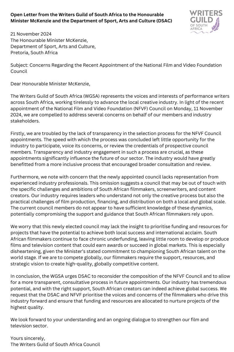 Writers Guild Of South Africa tweet media