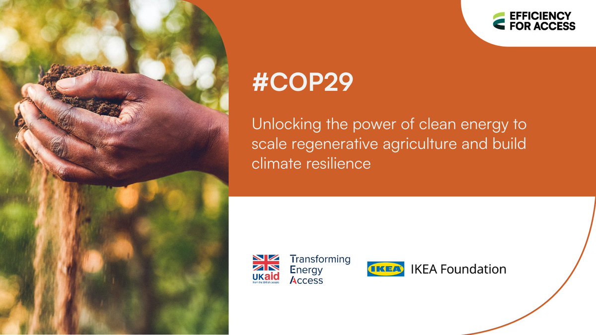 Regenerative agriculture can fight climate change &amp; boost farmer resilience. How can clean energy access help scale it?

Explore examples in our report: bit.ly/3YYOTep
#COP29