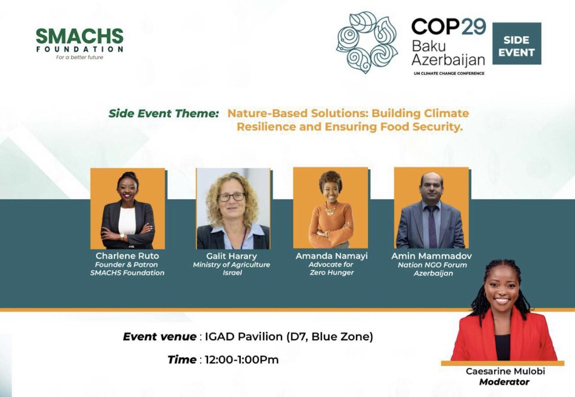 Happening today at the sidelines of COP 29 in Baku, Azerbaijan: Our side event on “Nature-Based Solutions: Building Climate Resilience and Ensuring Food Security.” Exploring sustainable solutions for a better future.