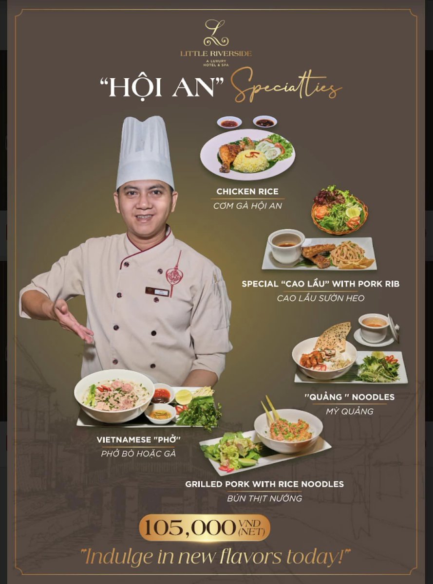 RiversideA42830's tweet image. Culinary experiences are an essential part of every journey

#hoian #specialties #hotel