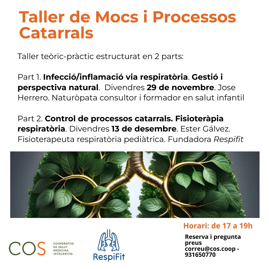 COS Cooperativa de Salut (@cos_cooperativa) on Twitter photo 🟢🌱Enfortim la salut de tota la família: aprenem de manera senzilla a aplicar tècniques naturals i fisioterapèutiques
que ens ajudaran en el benestar de les més petites. Coneixem diverses formes de cuidar la salut respiratòria!
✍🏾a: correu@cos.coop/ 931650770 🟢🌱Enfortim la salut de tota la família: aprenem de manera senzilla a aplicar tècniques naturals i fisioterapèutiques
que ens ajudaran en el benestar de les més petites. Coneixem diverses formes de cuidar la salut respiratòria!
✍🏾a: correu@cos.coop/ 931650770
