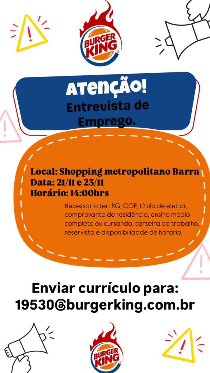mtts94's tweet photo. VAGA PARA ATENDENTE ⤵️ https://t.co/Taim1c2hNv