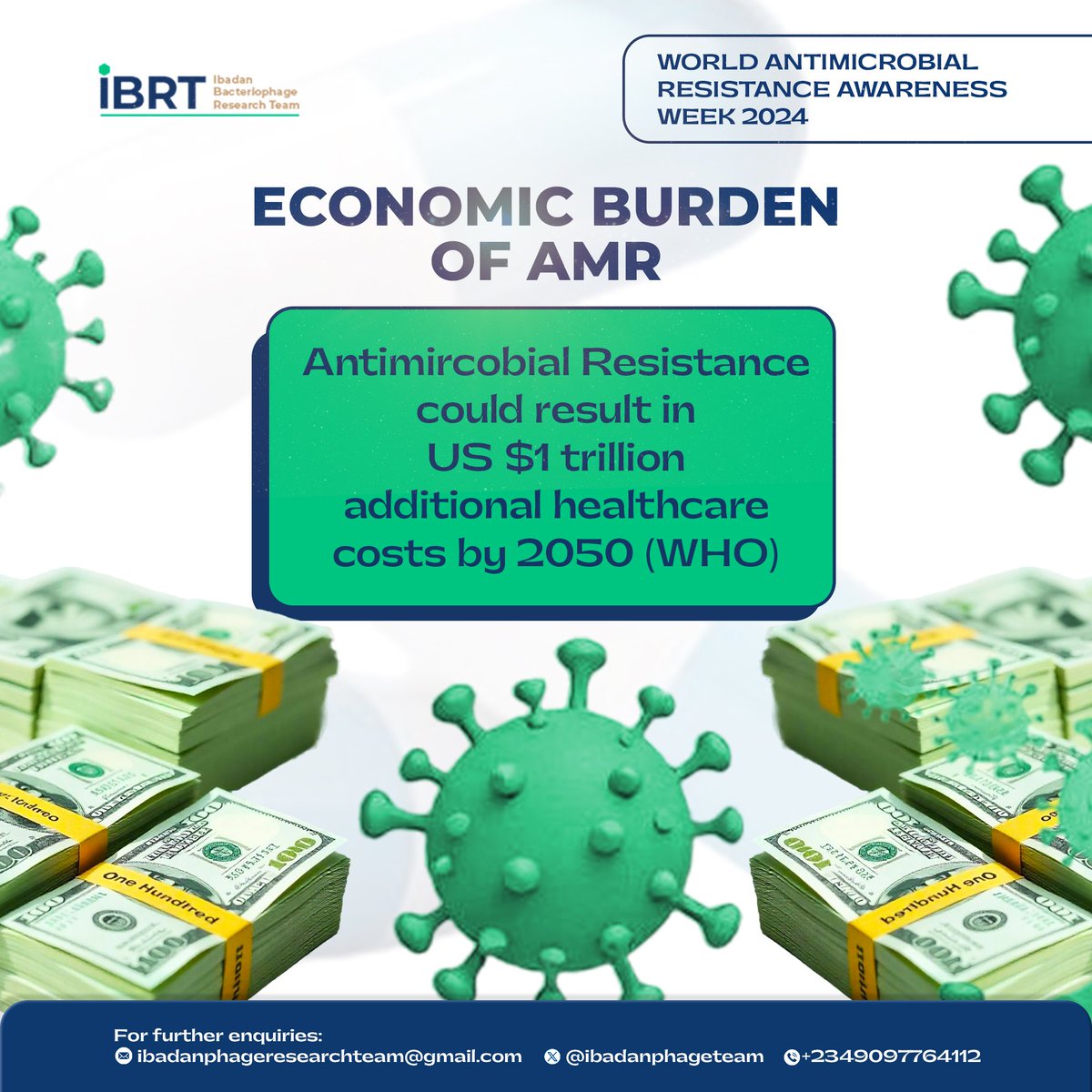 World Antimicrobial Resistance Awareness Week '24

#WorldAMRWeek2024
#WAAW24
#EducateAdvocateActnow
#IBRTWAAW24