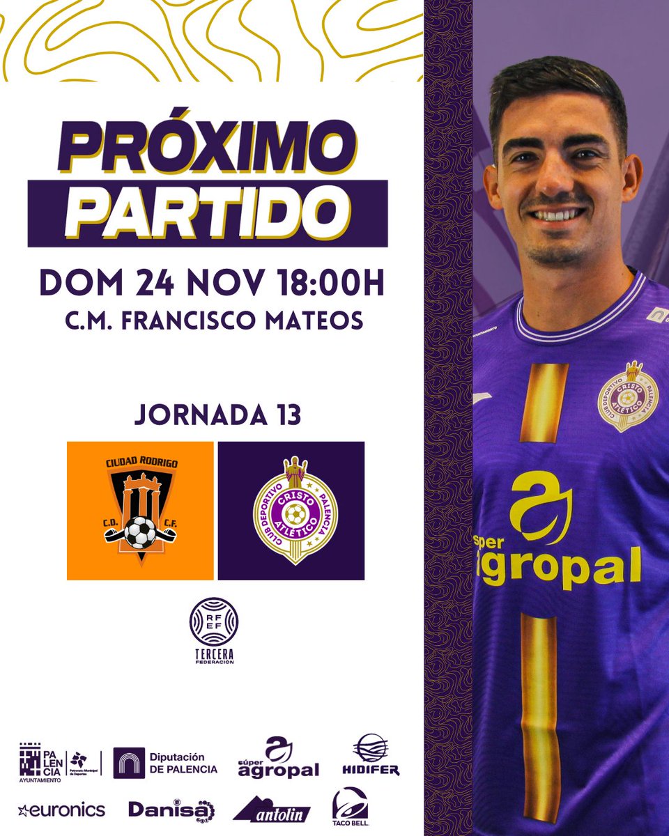 📆 | 𝙋𝙧𝙤́𝙭𝙞𝙢𝙤 𝙋𝙖𝙧𝙩𝙞𝙙𝙤.

Liga - Jornada 13

Partido en Ciudad Rodrigo éste fin de semana

🏟 Campo Municipal Francisco Mateos.
📍(Ciudad Rodrigo)

#PCA | #LoMejorEstaPorVenir