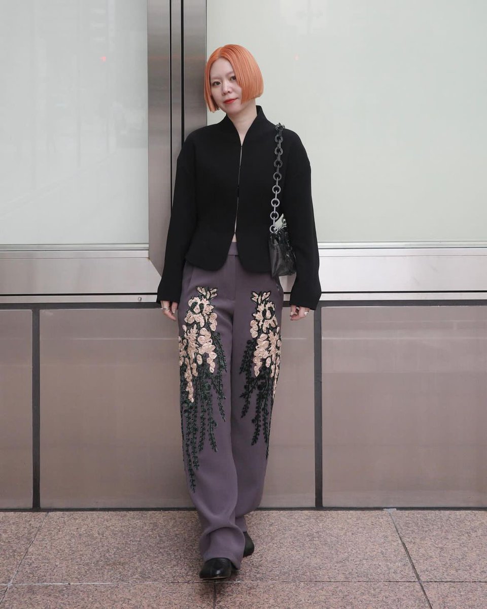 FUMIE TANAKA フミエタナカ / side embroidery pants スタッフ身長160