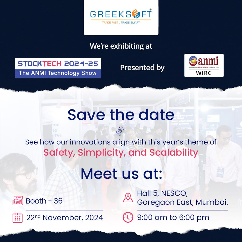 GTPL_Greeksoft's tweet image. We’re Exhibiting at StockTech 2024-25! 

Join us at Booth 36 to discover how @GTPL_Greeksoft  innovations embody Safety, Simplicity &amp;amp; Scalability in the stock market!

🔗Register now: bit.ly/3Nskj7p
📍Hall 5, NESCO, Mumbai
 📆22nd November 2024 | 

#StockTech #anmiindia