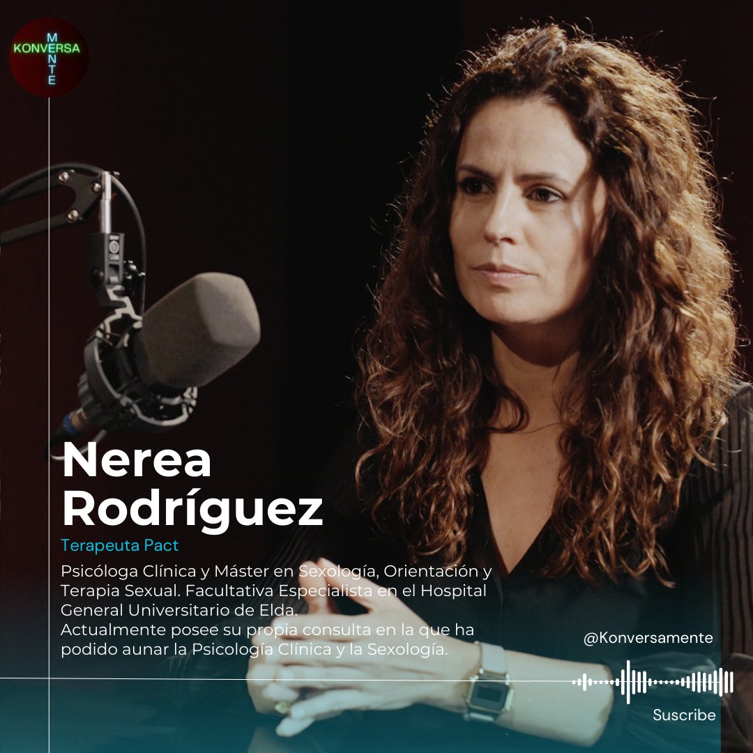 Nerea Rodríguez C.
Terapeuta PACT, Psicóloga Clínica y Máster en Sexología, Orientación y Terapia Sexual. 
Con más de 19 años de experiencia en la Sanidad Pública y privada. 
nerearodriguezc.com 
<a href="/nerea/">nerea</a>.rodriguezc
Episiodio completo ⬇️
youtu.be/RiO7OYTQEzo?si…