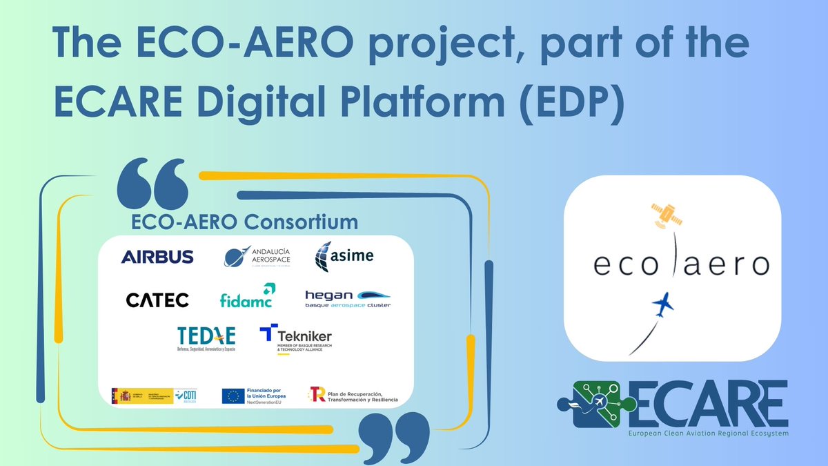 📢#ECOAERO project has joined the ECARE Digital Platform (EDP)!

This platform is been developed within the <a href="/ECARE_project_/">ECARE - European Clean Aviation Regional Ecosystem</a> , which aims at enhancing public #funding in #aeronautics. 

ecare-digital-platform.eu/projects/creat…