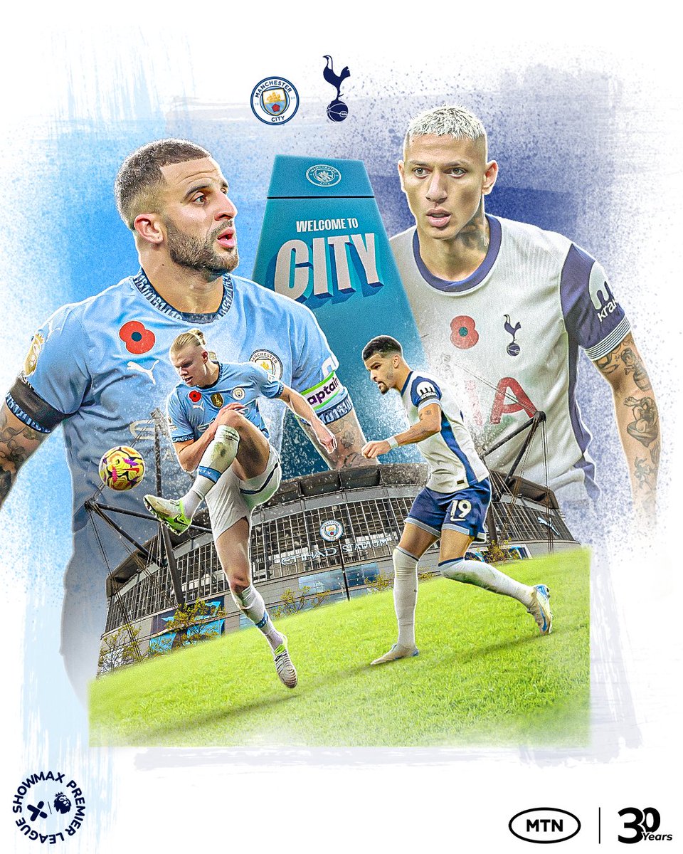 MTNza's tweet photo. Spurs take a trip to City! ⚽️ Who will come out on top in this exciting showdown?

WIN a jersey from your favourite Premier League team - here is how: 

🗣️ Tell us your score prediction in the comments section (Before 23 November) 

📲 Share this post / RT 

Stream all #PL matches live with data included
for only R79pm + get 2GB for match highlights.