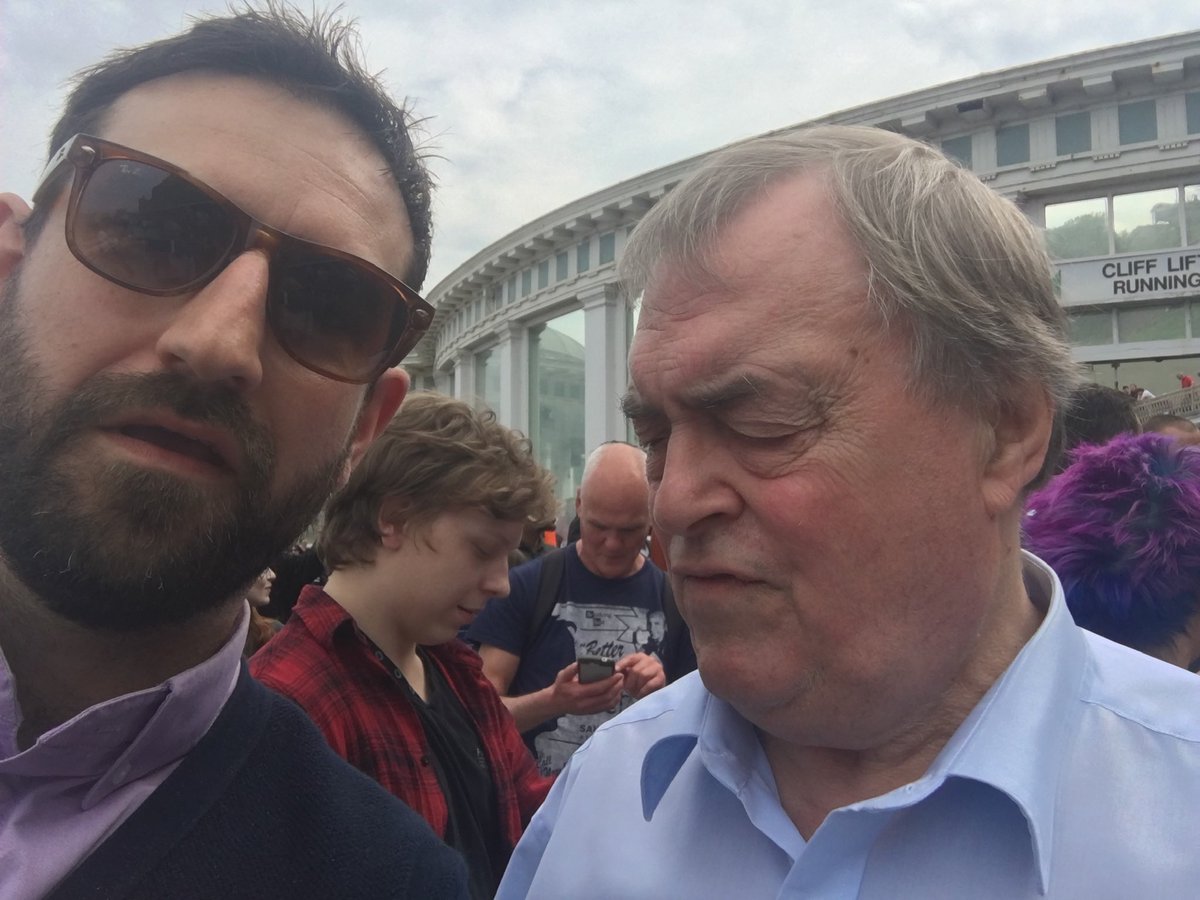 Hugo Fearnley (@hugofearnley) on Twitter photo Bad pic but lovely moment. Taken before John introduced <a href="/jeremycorbyn/">Jeremy Corbyn</a> at a rally in #Scarborough in 2017. In the crowd he asked for my rosette. He got me to sign it, as he liked souvenirs. He took an interest in everyone and you could tell he had such passion for people. #RIPJohn Bad pic but lovely moment. Taken before John introduced <a href="/jeremycorbyn/">Jeremy Corbyn</a> at a rally in #Scarborough in 2017. In the crowd he asked for my rosette. He got me to sign it, as he liked souvenirs. He took an interest in everyone and you could tell he had such passion for people. #RIPJohn