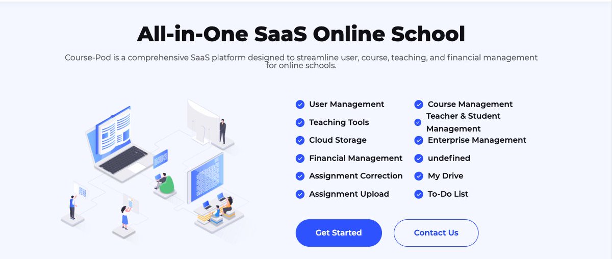 All-in-One SaaS Online School

Comprehensive SaaS platform designed to streamline user, course, teaching, and financial management for online schools.