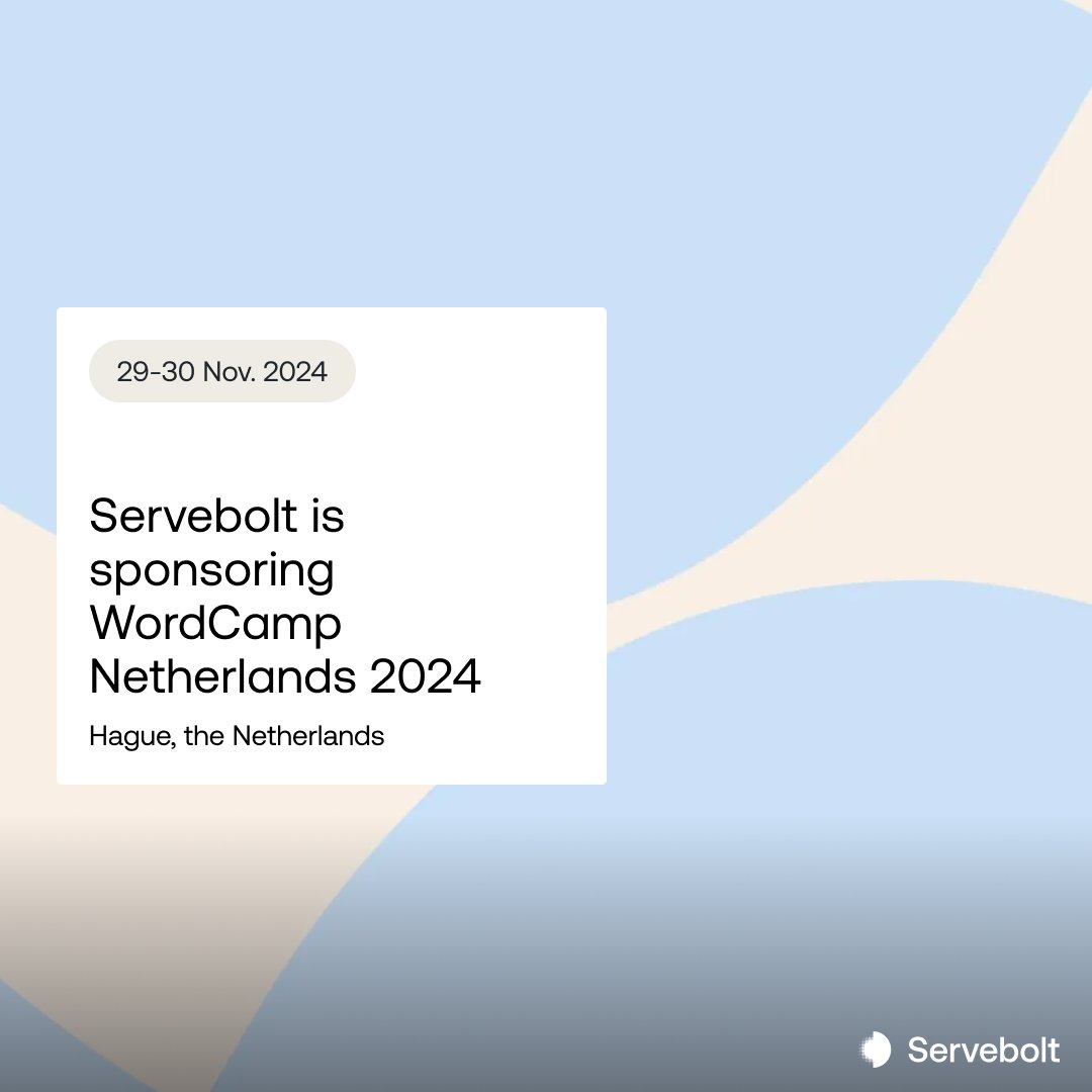 Servebolt.com (@servebolt) on Twitter photo ๐ฅ <a href="/WordCampNL/">WordCamp Nederland</a> 2024, just one more week, and weโre coming in hot as a proud Deltawerken sponsor! Swing by the Servebolt booth to:
โก๏ธ Experience next-level speed
๐ฑ Grab sustainable swag
๐ค Explore growth opportunities servebo.lt/c04o7
We canโt wait to see you there! #WCNL ๐ฅ <a href="/WordCampNL/">WordCamp Nederland</a> 2024, just one more week, and weโre coming in hot as a proud Deltawerken sponsor! Swing by the Servebolt booth to:
โก๏ธ Experience next-level speed
๐ฑ Grab sustainable swag
๐ค Explore growth opportunities servebo.lt/c04o7
We canโt wait to see you there! #WCNL