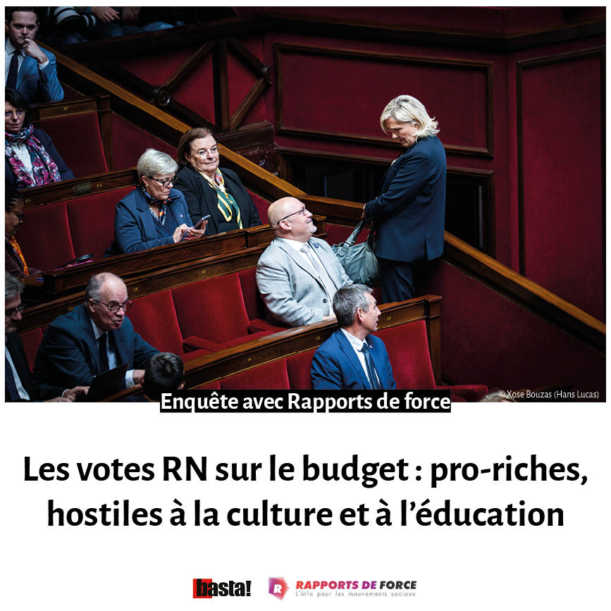 Basta! (@bastamedia_) on Twitter photo Alors que le RN tente souvent de se donner l’image d’un parti attentif aux souffrances sociales, qu'a-t-il voté pour le budget 2025 ?
Ses votes reflètent un désintérêt pour la justice fiscale et sociale.
Décryptage de <a href="/Fernandez_V_/">Victor Fernandez</a> avec <a href="/rapportsdeforce/">Rapports de Force</a>. basta.media/votes-RN-sur-l… Alors que le RN tente souvent de se donner l’image d’un parti attentif aux souffrances sociales, qu'a-t-il voté pour le budget 2025 ?
Ses votes reflètent un désintérêt pour la justice fiscale et sociale.
Décryptage de <a href="/Fernandez_V_/">Victor Fernandez</a> avec <a href="/rapportsdeforce/">Rapports de Force</a>. basta.media/votes-RN-sur-l…