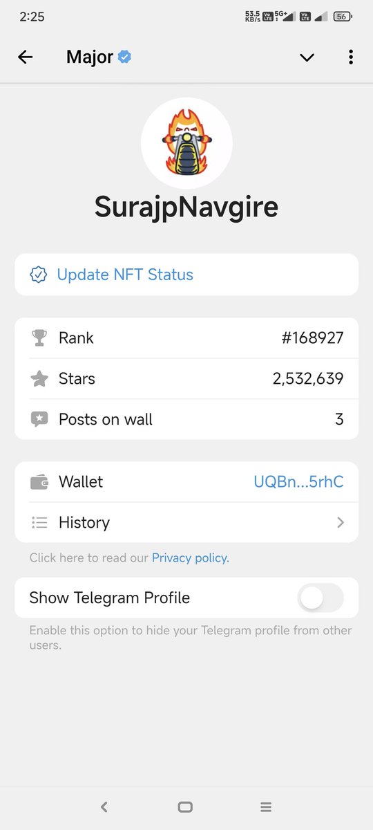 Soorajnn2's tweet photo. What is this @majoroftelegram Just 3.3 tokens I Had Like 2532639 Stars and 168k rank 
It means 753761.39 Stars per token 
Another Shiti Project From @telegram Bot
Now I am Out Of this Telegram Bot Farming 🧺 #MAJOR #telegram #scammys #majorcombo https://t.co/huyKSmJ1Lh