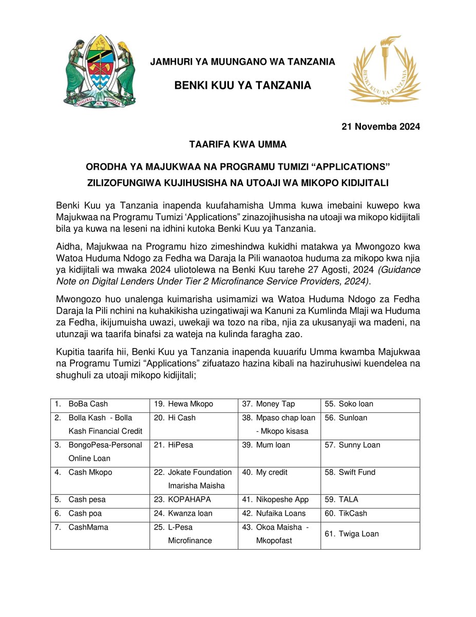 BankOfTanzania's tweet photo. https://t.co/ekyFz4qI4h