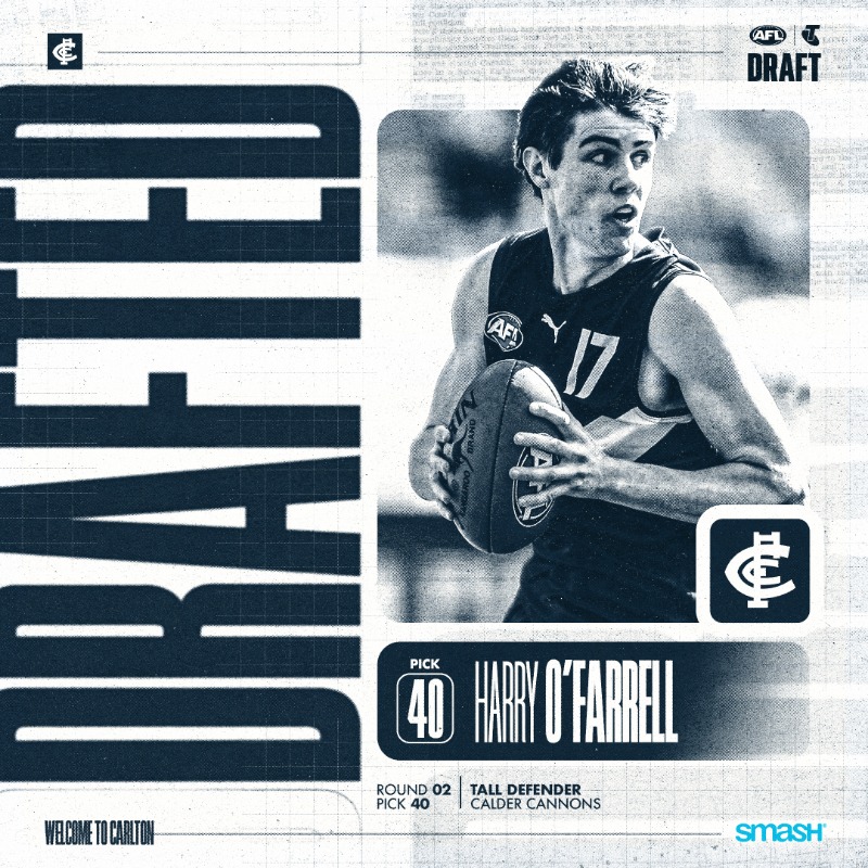 CarltonFC's tweet photo. We're never saying no to another Harry at IKON Park.
 
And we're definitely not saying no to another Blue since day one.
 
Key defender Harry O'Farrell is living the boyhood dream!