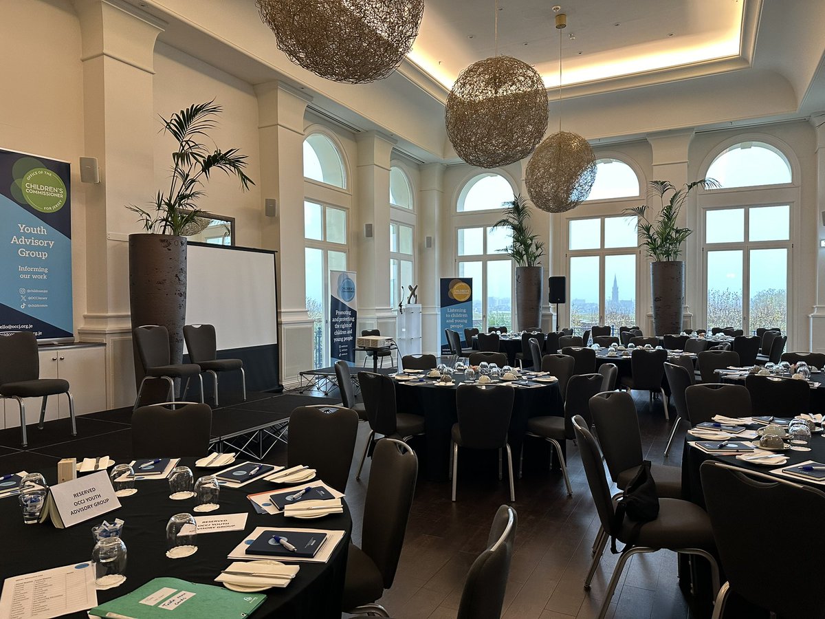OCCJersey's tweet photo. We are all set up and ready for our event 
Together@10 Our Rights, Your Action: A conversation between children &amp; decision-makers 🥳🇯🇪🇺🇳
We’re looking forward to welcoming @GovJersey Ministers &amp; officials, members from @StatesAssembly &amp; reps from the third sector! https://t.co/dBYBYGy81w