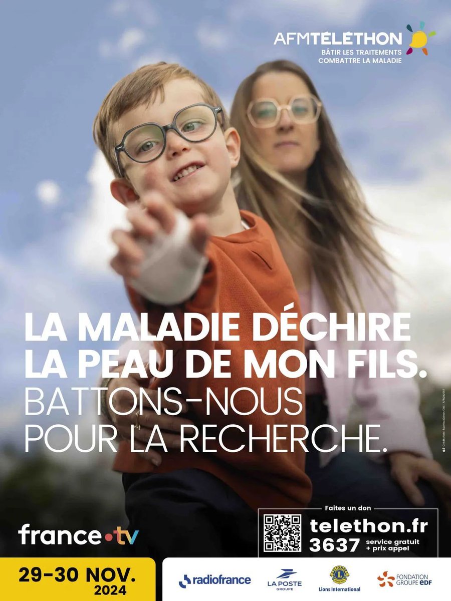 🌟 Téléthon 2024 : des enfants, des rêves, un avenir meilleur !🌟

Ces enfants sont les visages de l’espoir. Leur guérison est le fruit de la générosité de milliers de personnes et du travail acharné des médecins. 💙👩‍⚕️👨‍⚕️ Grâce à vos dons, la recherche continue.