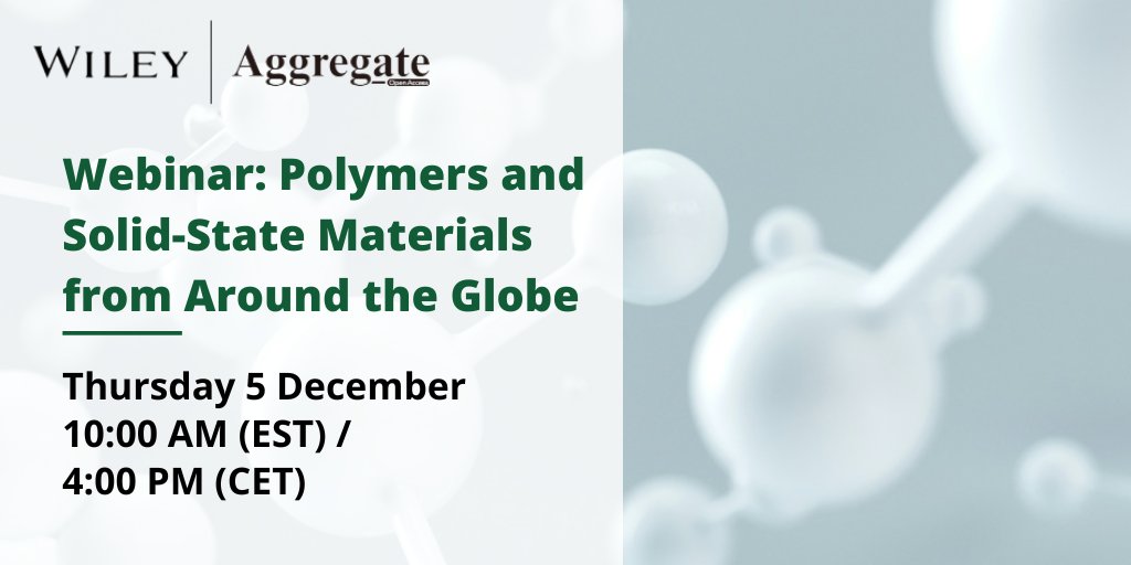 Wiley Chemistry (@wiley_chemistry) on Twitter photo Join <a href="/AggregateOA/">Aggregate</a> in the their latest webinar and learn from experts in Polymers and Solid-State Materials from Around the Globe!
December 5, 2024 10AM EST / 4PM CET
🔗: ow.ly/RNEq50UancJ
<a href="/RivardGroupUofA/">Rivard Group</a> <a href="/GilliesER/">Elizabeth R.Gillies</a> <a href="/HeltenGroupJMU/">Helten Group</a> @boomi_iise Join <a href="/AggregateOA/">Aggregate</a> in the their latest webinar and learn from experts in Polymers and Solid-State Materials from Around the Globe!
December 5, 2024 10AM EST / 4PM CET
🔗: ow.ly/RNEq50UancJ
<a href="/RivardGroupUofA/">Rivard Group</a> <a href="/GilliesER/">Elizabeth R.Gillies</a> <a href="/HeltenGroupJMU/">Helten Group</a> @boomi_iise