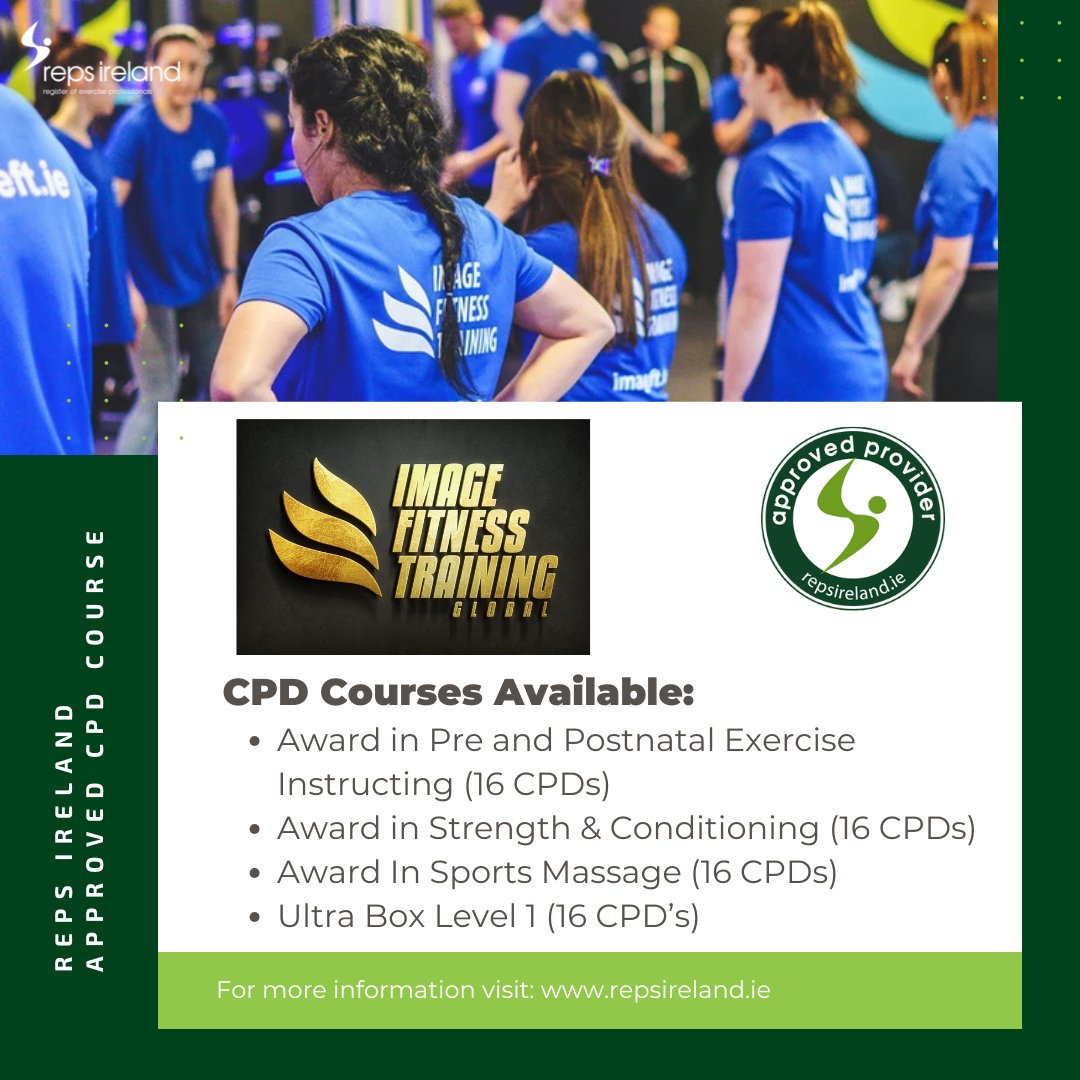 REPs Ireland (@repsireland) on Twitter photo Take your fitness expertise to the next level with <a href="/ImageFT/">Image Fitness Training</a> REP's Ireland-approved CPD Courses!
All courses are flexible and designed for professionals who want to stay ahead.
Learn more or enrol now: imageft.ie
#REPsIreland #ImageFitnessTraining Take your fitness expertise to the next level with <a href="/ImageFT/">Image Fitness Training</a> REP's Ireland-approved CPD Courses!
All courses are flexible and designed for professionals who want to stay ahead.
Learn more or enrol now: imageft.ie
#REPsIreland #ImageFitnessTraining