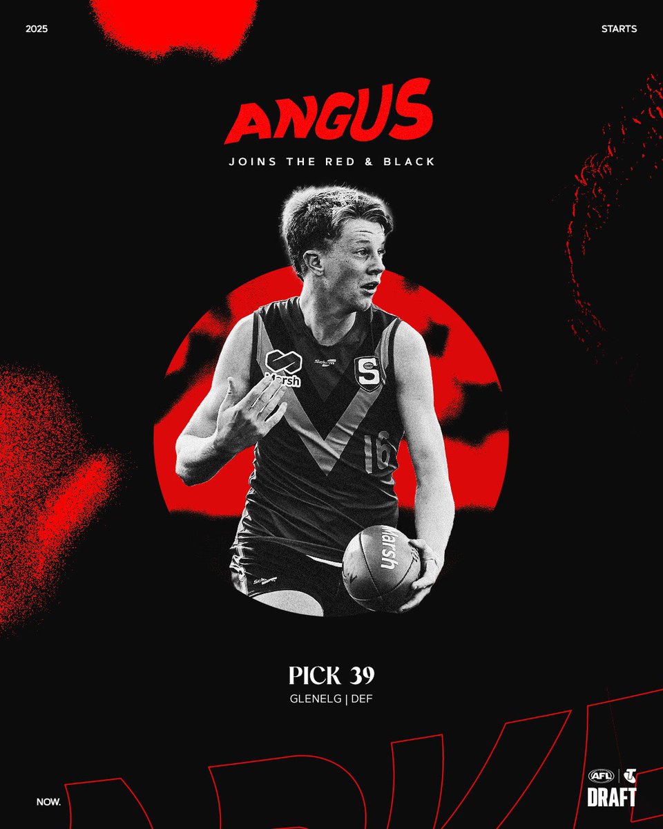 essendonfc's tweet image. Time to Don the Sash, Angus.

We’ve taken Angus Clarke with pick 39.
