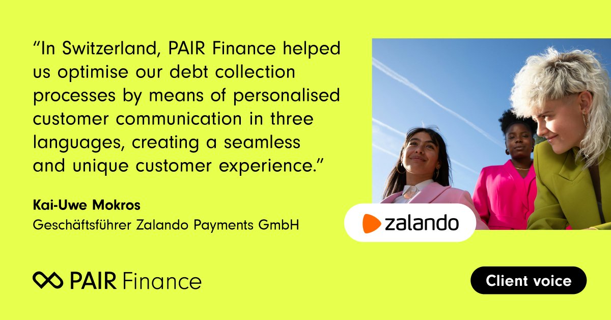 🤝 Proud to partner with <a href="/Zalando/">Zalando</a>, one of Europe’s e-commerce giants, to revolutionise debt collection with AI &amp; behavioral science.

🔗 Read more: pairfinance.com/en/blog/digita…

#AI #CustomerExperience #Partnerships