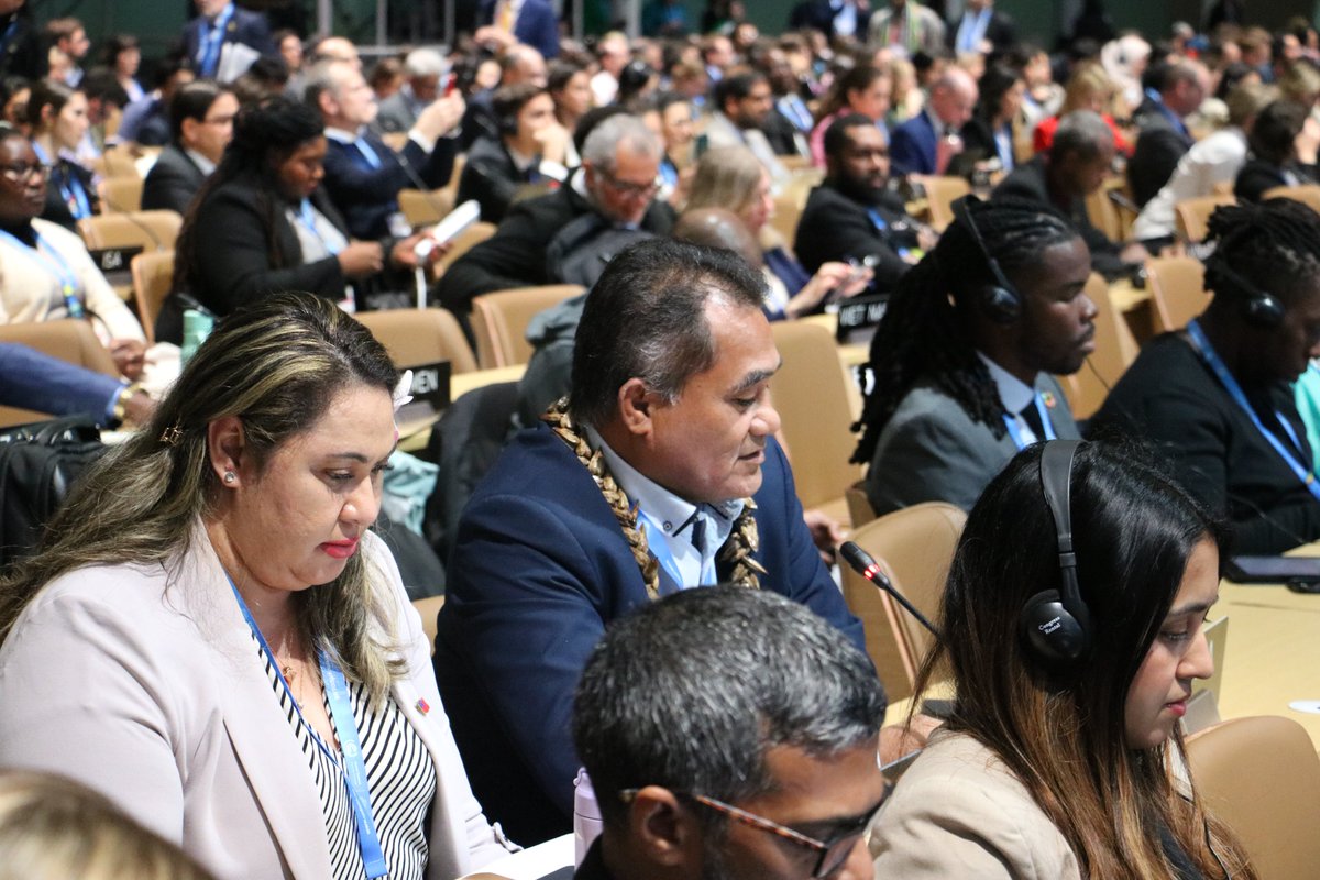 AOSISChair's tweet photo. HAPPENING NOW!!! "...we believe that we have some way to go before we achieve the balance and ambition that AOSIS needs to see coming out of Baku," AOSIS Chair Cedric Schuster, speaking at COP Presidency #Qurultay https://t.co/NnFiwFx5Uo
