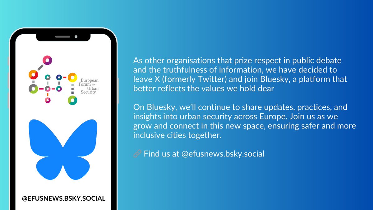 We have a message for our followers⬇️

You can now find us on: 
🔵BlueSky: bsky.app/profile/efusne…
🔵LinkedIn: linkedin.com/company/europe…