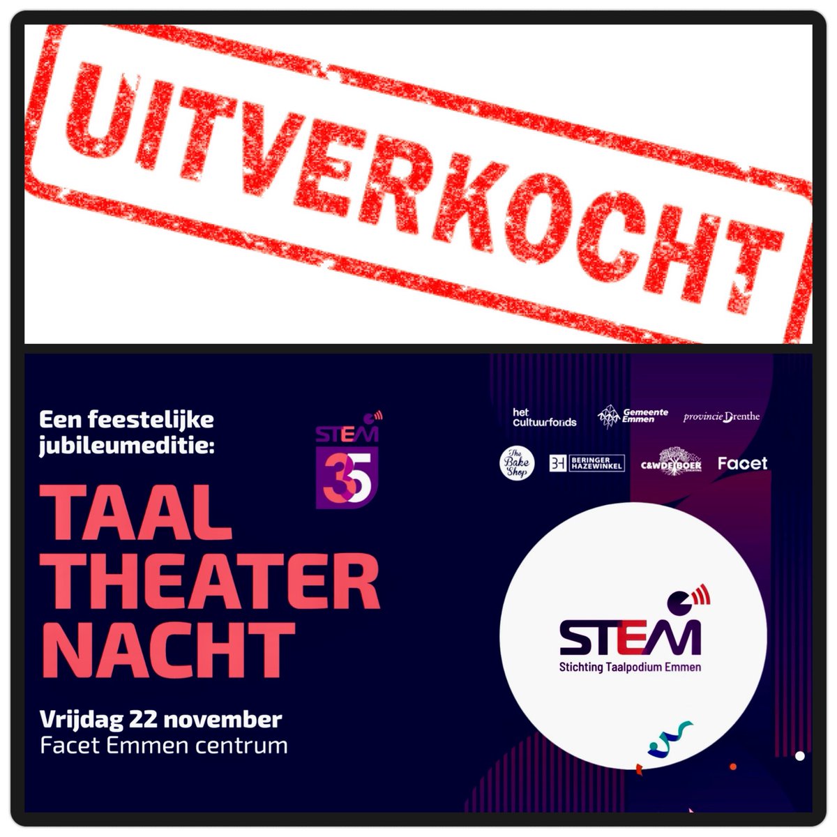 De TaalTheaterNacht in Emmen: UITVERKOCHT! 

<a href="/GemeenteEmmen/">Gemeente Emmen</a> <a href="/FacetEmmen/">Facet</a> <a href="/evoosterhout/">Eric van Oosterhout</a>