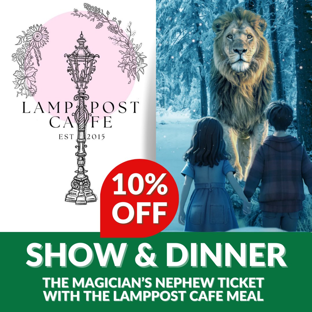 We’ve teamed up with @thelamppostcafebelfast to bring you a special Christmas show and meal 10% discount for ‘The Magician’s Nephew’! 🎄🎁🤶