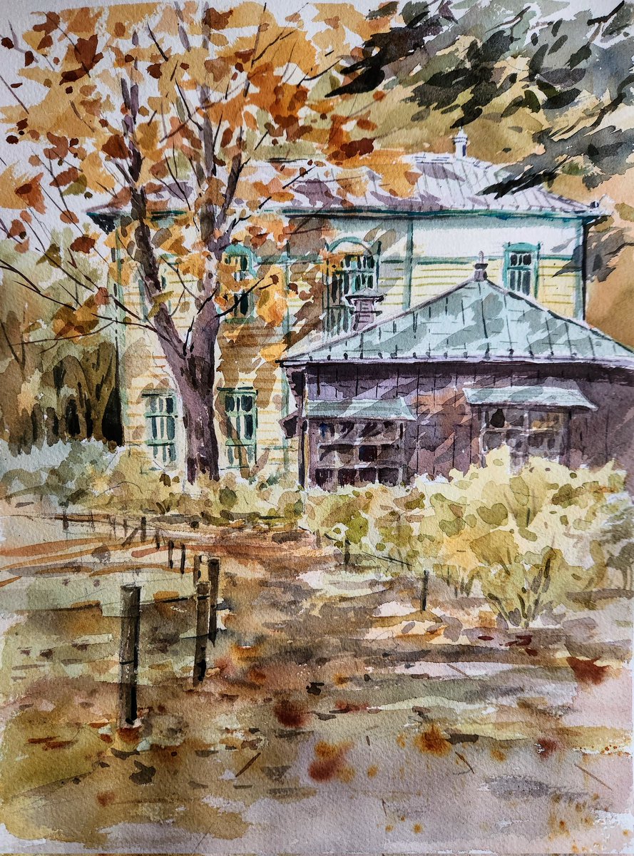 水彩画の風景 2022年作(故郷) 水彩画の風景 2022年作(故郷) 美術品・アンティーク・コレクション