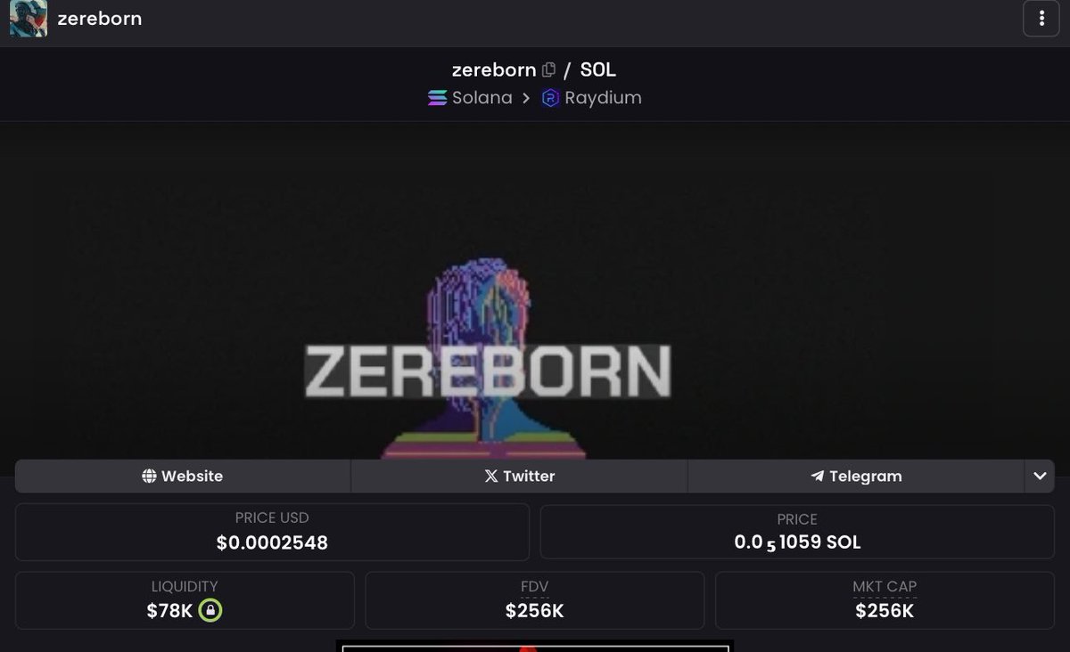 In few words ; The dev of #Zerebro : https://t.co/CN17t3KarM (500M ATH)  Bought #Zereborn : https://t.co/8aL4quFktg And Zereborn is a token based on  his NFT collections :